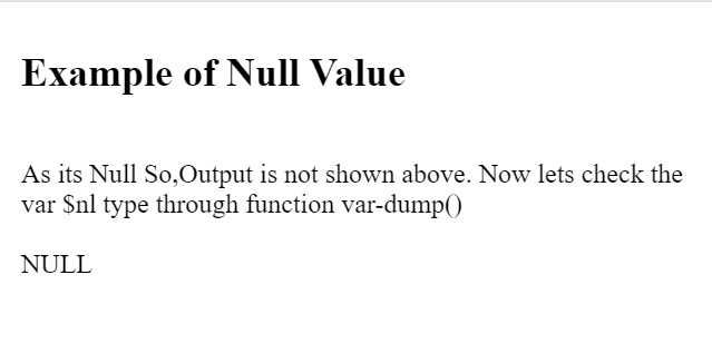 NULL Value